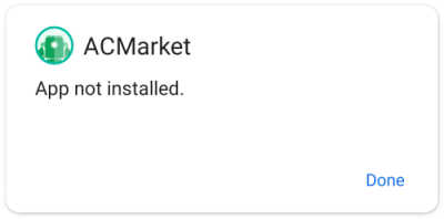 acmarket app not installed error